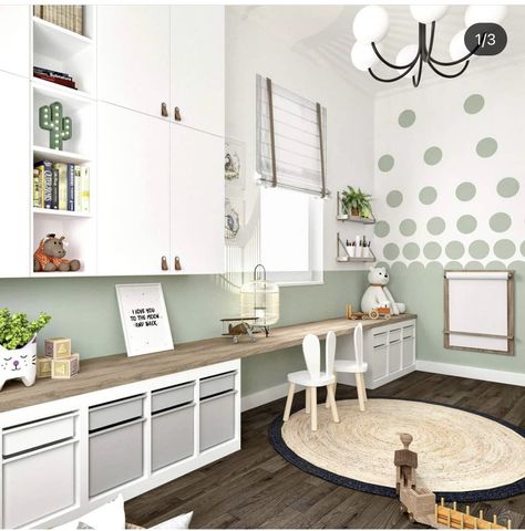 Trofast Combination, Sage Playroom, Camera Ikea, Green Kids Room, Green Kids Rooms, Kids Rooms Shared, Ikea Kids Room, Ideas Habitaciones, Boy Toddler Bedroom