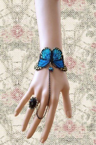 Conversation Hearts Crafts, Thigh Jewelry, Butterfly Vintage, Butterfly Shoes, Magical Jewelry, Butterfly Bracelet, Fantasy Jewelry, Girly Jewelry, Blue Butterfly