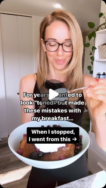 Sarah Bouchard on Instagram: "I thought it was genetics…

Until I started doing things differently from what I thought I needed to do to have the body I wanted👇🏼
 
#1 I stopped fasting and started eating 30+ grams of QUALITY PROTEIN for breakfast 🥞 (comment FREEBIE for my HIGH-PROTEIN BREAKFAST & DESSERT GUIDE). Why you ask? Because 30-35g of quality protein is what is required to reach the leucine threshold to trigger muscle protein synthesis. You SHOULD care about this if you want to look “toned”. ✅

#2 I stopped doing the low-carb/high-fat thing. This was important because for years I over-consumed calories in my first meal of the day because I was convinced that low-carb/high-fat was the secret to fat loss. I ate tons of fatty foods which resulted in me gaining weight slowly and hav Protein For Breakfast, What To Eat For Breakfast, Fatty Foods, Muscle Protein, Meal Of The Day, High Protein Breakfast, Protein Synthesis, Protein Breakfast, Nutrition Coach