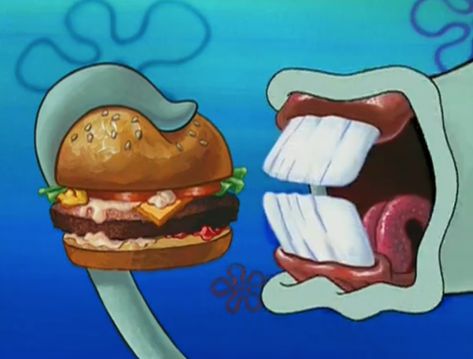 Spongebob Freeze Frames, Spongebob Comics, Eating Burger, Weird Faces, Spongebob Funny Pictures, Spongebob Faces, Spongebob Pics, Squidward Tentacles, Spongebob Party