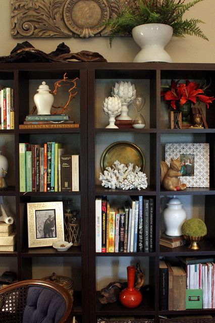 Bookcase Styling Styling Bookshelves, Shelf Arrangement, Decorating Bookshelves, Bookcase Styling, Bookcase Decor, Bookshelf Styling, Decorating Shelves, Bookshelf Decor, Contemporary Interior Design