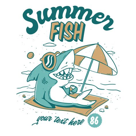 Shark summer editable t-shirt template Summer Advertisement, Shirt Advertisement, T Shirt Template, Merch By Amazon, Cool Graphics, Summer Fishing, Shirt Template, Shirt Maker, Custom Tshirt Design