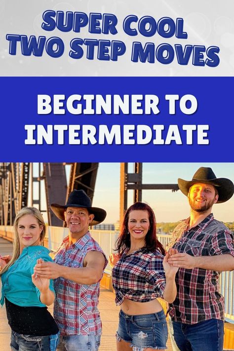 Wanna learn some cool Two Step patterns?! We go through some Beginner to Intermediate Two step moves to add to your repetoire! Let's get to two stepping! #twostep #countrydance #countrydancing Two Stepping, Two Step Dance, Line Dancing Lessons, Texas Two Step, Dancing Lessons, Country Line Dancing, Steps Dance, Dance Basics, Step Dance