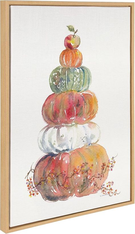 Amazon.com: Kate and Laurel Sylvie Pumpkin Topiary Framed Canvas Wall Art by Patricia Shaw, 23x33 Natural, Pumpkin Décor for Fall: Posters & Prints Pumpkin Topiary, Pumpkin Print, Fireplace Mantle, Custom Wall Art, Autumn Art, Framed Canvas Wall Art, Pumpkin Decorating, Autumn Theme, Framed Canvas Art