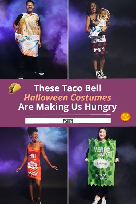 These Taco Bell Halloween Costumes Are Making Us Hungry: Candy might still get the spotlight on the spooky holiday, but at least you can step out by dressing up as one of Taco Bell's famous hot sauce packets. Check out this group costume idea, perfect for friends or families. #halloween #halloweencostumes #halloweencostumesforadults #tacobell