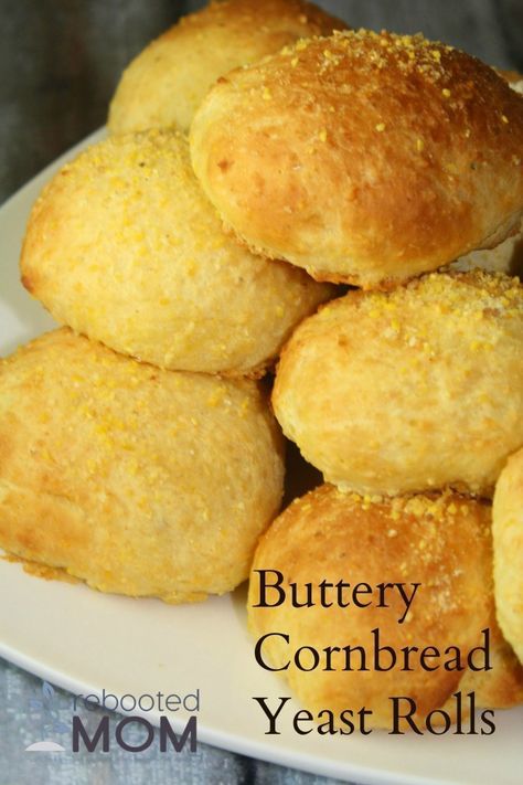 Cornbread Rolls, Corn Biscuits, Cornbread Dinner, Buttery Cornbread, Bread Rolls Recipe, Yeast Breads, Biscuit Rolls, Yeast Rolls, Bread Bun