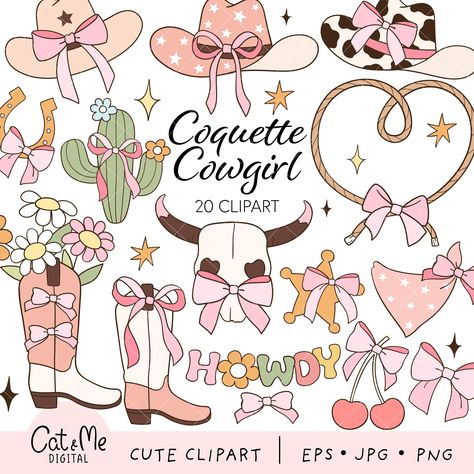 Aesthetic Cowboy Hat, Girly Cowgirl, Cowgirl Clipart, Aesthetic Cowboy, Coquette Cowgirl, Boots Png, Cowgirl Gifts, Western Paintings, Cowgirl Aesthetic