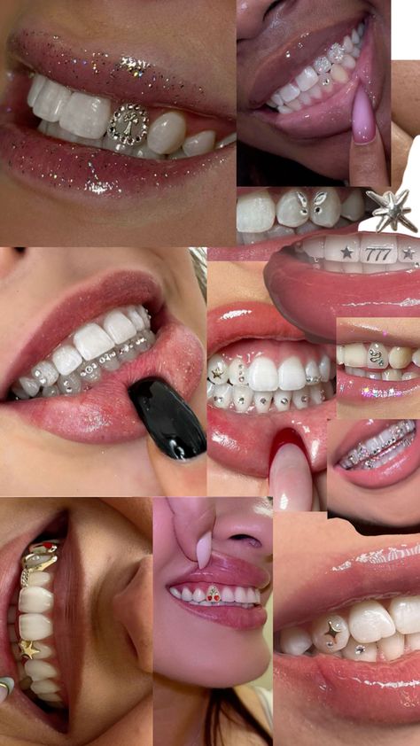 Tooth Gem Placement, Pretty Teeth, Dental Jewelry, Xoxo Jewelry, Grillz Teeth, Gem Tattoo, Cute Braces, Diamond Teeth, Dope Jewelry Accessories