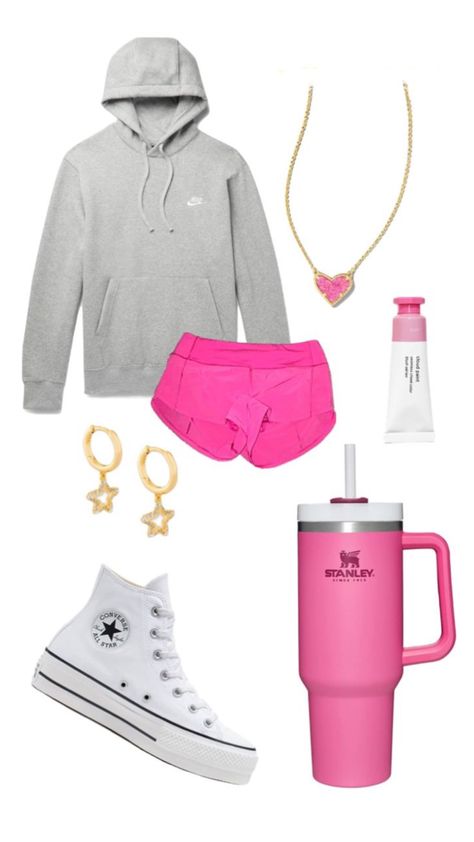 Pink Outfit Board, Cute Lululemon Outfits, Hot Pink Outfit, Comfy School Outfits, Preppy Outfits For School, Preppy Inspiration, Lululemon Outfits, Casual Preppy Outfits, Trendy Outfits For Teens