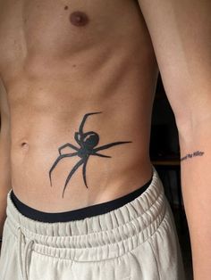 Front Torso Tattoo Men, Spider Tattoo Chest Men, Spider Chest Tattoo Men, Small Torso Tattoo Men, Torso Tattoo Men, Spider Tattoo Torso, Small Chest Tattoo Men, Men’s Spider Tattoo, Small Rib Tattoos