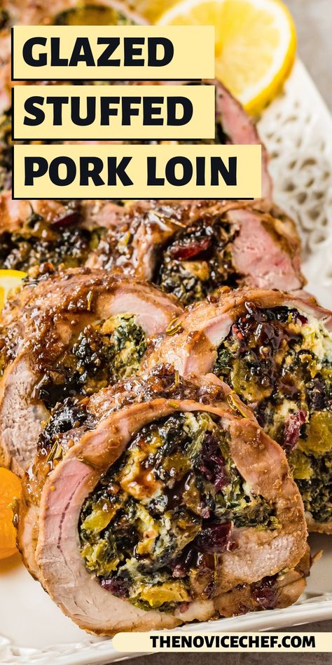 Pork Loin Recipes Slow Cooker, Best Pork Loin Recipe, Pork Loin Recipes Oven, Stuffed Pork Loin, Novice Chef, Perfect Christmas Dinner, Stuffed Pork, Pork Loin Recipes, Christmas Recipes Easy