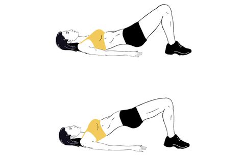 Image: Shutterstock Bridge Exercise, Ankle Weight Exercises, Glute Activation Exercises, Bridge Workout, Hip Bridge, Glute Activation, Friday Workout, Best Cardio, Glute Bridge