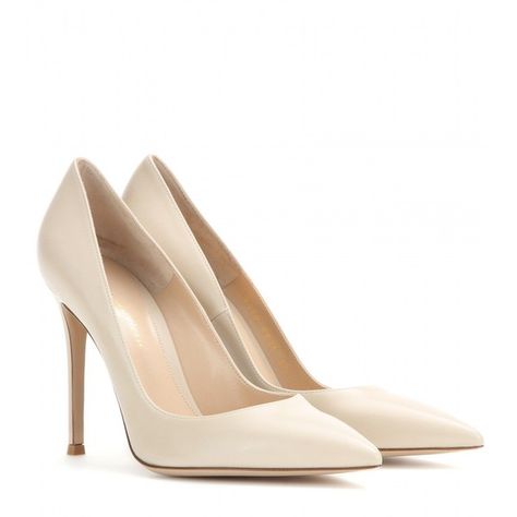 Gianvito Rossi Leather Pumps ($345) ❤ liked on Polyvore featuring shoes, pumps, heels, sapatos, zapatos, neutrals, leather pumps, gianvito rossi, cream shoes and heels & pumps Shoes Pumps Heels, Cream Pumps, Hak Tinggi, Luxury Heels, Cream Heels, Neutral Heels, Dr Shoes, Fashion Shoes Heels, Leather Footwear