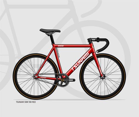 Tsunami SNM 100 Fixie Bike illustration by Saprul Matojir Tsunami Snm100, Gear Drawing, Werewolf Tattoo, Why Always Me, Red Illustration, Bike Drawing, Bike Illustration, Fixed Bike, Gear Art