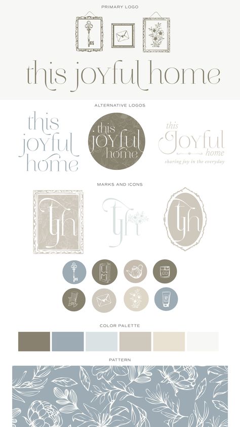 The branding behind 'This Joyful Home,' a business dedicated to creating vibrant, happy spaces. This logo design showcases a bright and warm identity that perfectly aligns with the brand’s mission to bring joy into home decor and hosting. From the playful logo elements to the nostalgic yet uplifting color palette, every detail was crafted to resonate with those who love a joyful home and hosting environment. #HomeDecorBusiness #BrandDesign a#VisualIdentity #JoyfulLiving Event Planning Business Logo, Playful Logo, Calm Color Palette, Logo Elements, Mellow Colors, Hand Drawn Elements, Elegant Branding, Event Planning Business, Minimal Logo Design