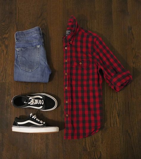 Do you like flannel shirts? Rate outfit from 1 to 10. 📸 by @men.fashionandlifestyle - - - - Jeans: @topman Shirt: @abercrombie Shoes: @vans - - - - - - - - #menstyle #inspiration #outfitideas#styleblogger #gqstyle #hm #jcrew #bananarepublic #asos #gap Red Checked Shirt Outfit, Vans Old Skool Outfit, Checked Shirt Outfit, Red Checked Shirt, Men Lifestyle, Abercrombie Men, Shirt Outfit Men, Vans Outfit, Gq Style