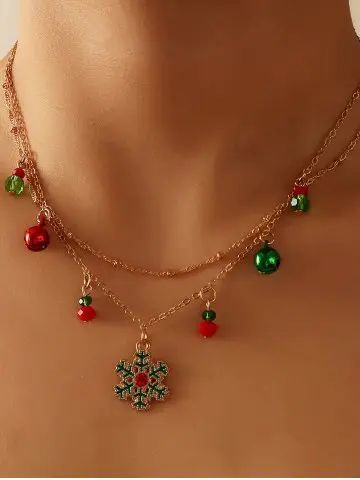 Holiday Jewelry Pearl, Christmas Colors Jewelry, Chistmas Bead Jewelry, Cheistmas Necklace, Kids Christmas Necklace, Bead Christmas Jewelry, Christmas Craft Jewelry, Beaded Holiday Jewelry, Christmas Necklace Beaded