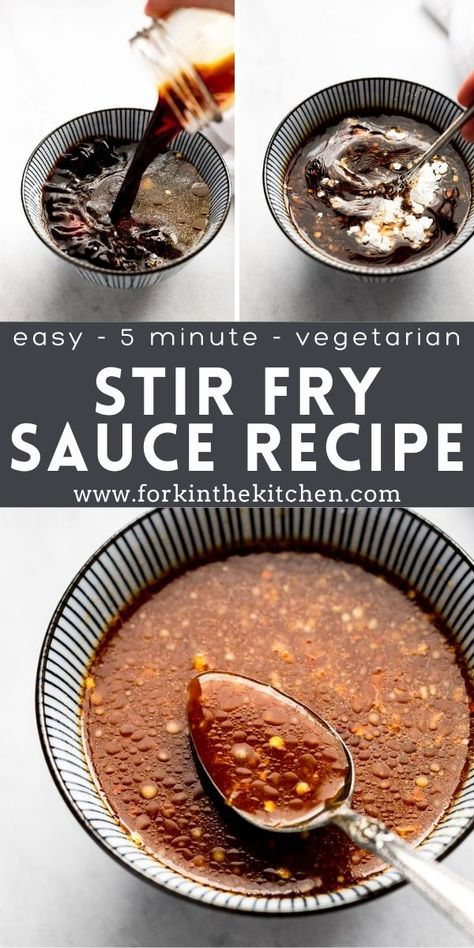 Making stir fry at home has never been easier with this 5-minute stir fry sauce recipe made from scratch. Whisk together the simple ingredients - or shake them up in a jar - and add it to your favorite stir fry ingredients. Your flavorful dinner will be ready in no time! Vegetarian Stir Fry Sauce, Fry Sauce Recipe, Stir Fry Sauce Easy, Stir Fry Sauce Recipe, Best Easy Dinner Recipes, Vegetarian Stir Fry, Stir Fry Ingredients, Flavorful Dinner, Night Recipes