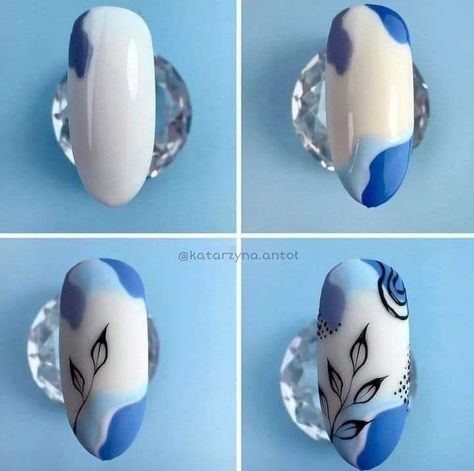 Nails Drawing Step By Step, Nails Art Step By Step, Nail Art Steps, Nail Design Tutorial Step By Step, Step By Step Nail Art For Beginners, Nail Art Dessin, Diy Rhinestone Nails, Nail Art Box, Quick Nail Art