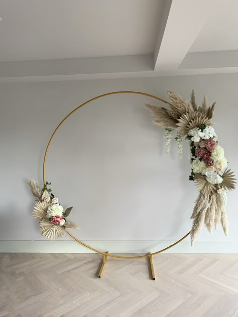 Circle Arch With Flowers, Circle Arch, Wedding Hoop, Wedding Backdrop Design, Wedding Design Decoration, Prop Hire, Balloon Stands, Event Backdrop