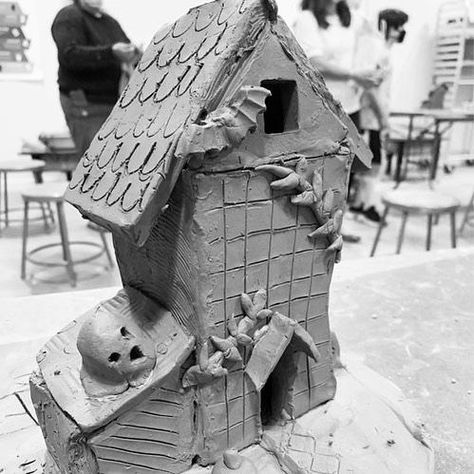 Clay Houses, Linked In Profile, Big Art, Drop Off, Holiday Art, Elementary Art, Small Hands, Haunted House, A House