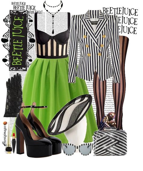 BEETLEJUICE Outfit | ShopLook Beetlejuice Outfit Ideas Women, Beetlejuice Themed Outfits, Beetlejuice Edit, Soft Academia Outfit, Beetlejuice Inspired Outfit, Beetlejuice Outfits, Sporty Style Outfits, Shift Dress Outfit, Juice Aesthetic