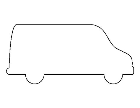 Van pattern. Use the printable outline for crafts, creating stencils, scrapbooking, and more. Free PDF template to download and print at http://patternuniverse.com/download/van-pattern/ Van Template, Preschool Templates, Printable Outline, Car Template, Easter Templates Printables, Coloring Crafts, Transportation Preschool, Wood Craft Patterns, Red Ribbon Week