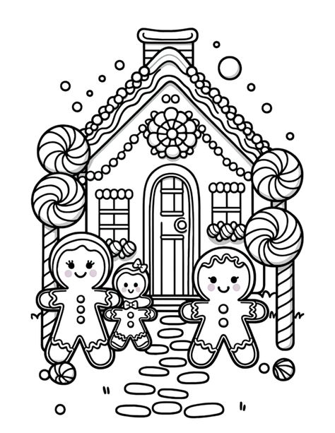 Gingerbread Colouring Pages, Christmas Printable Coloring Pages, Christmas Kawaii Drawing, Christmas Color Sheets, Christmas Color Pages, Christmas Coloring Pages Free Printable, Cute Christmas Coloring Pages, Christmas Coloring Pages For Adults, Free Printable Christmas Coloring Pages