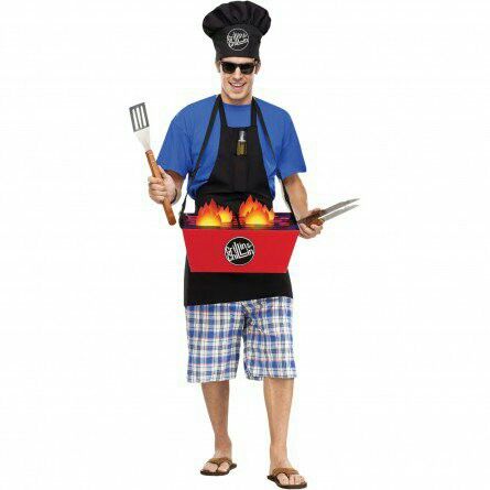 Costume for next year Grilling Outfit, Chefs Outfit, Funny Mens Costumes, Dad Costume, Bbq Tray, Chef Costume, Costume Carnaval, Funny Costume, Diy Bbq