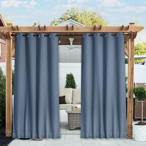 Amazon.com: NICETOWN 2 Panels Outdoor Curtains for Patio Waterproof & Windproof, Grommet & Back Tab on Top & Bottom Weighted Drapes Keep Sun/Rain Out with Bouns Rope for Deck, Biscotti Beige, W52 x L108 : Patio, Lawn & Garden Curtains Patio, Gazebo Curtains, Curtains For Patio, Porch Gazebo, Keep Warm In Winter, Outdoor Curtains For Patio, Curtain Weights, Pool And Patio, Wind Break