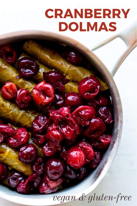 Vegetarian Dolmas, Turkish Dolma Recipe, Dolmas Recipe, Turkish Dolma, Recipe With Cranberries, Dolma Recipe, Thanksgiving Menus, Delight Recipes, Stuffed Vine Leaves