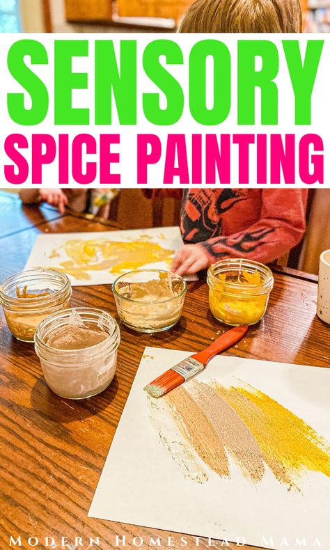 Thanksgiving Process Art, Spice Painting, Art Projects For Toddlers, Pumpkin Stamping, Projects For Toddlers, Process Art Preschool, Fall Sensory Bin, Fall Lesson Plans, Modern Homestead