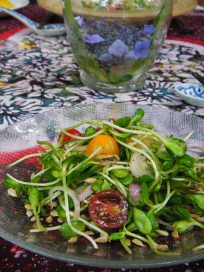 Chili Lime Vinaigrette Recipe, Chili Lime Vinaigrette, Sunflower Sprouts, Microgreens Recipe, Thai Salad Recipes, Thai Salad, Sprout Salad, Thai Kitchen, Sprouts Recipe