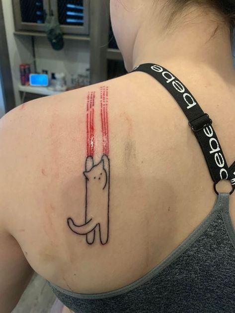 Cat Scratch Tattoo, Scratch Tattoo, Cat Tattoo Ideas, Epic Tattoo, Arrow Tattoo, Cat Scratch, Line Art Tattoos, Stick And Poke, Cat Person