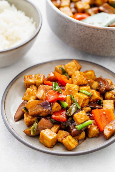 Eggplant Tofu, Panda Express Copycat, Chinese Eggplant, Recipe Email, Table For Two, Brown Sauce, Panda Express, Crispy Tofu, Extra Firm Tofu