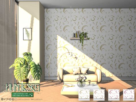 The Sims Resource - Numbers Wallpaper 2 Numbers Wallpaper, Number Wallpaper, Sims 4 Tattoos, Beige And Pink, Neutral Wallpaper, Sims 4 Build, Electronic Art, The Sims4, The Sims Resource