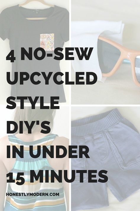 4 Easy No-Sew Upcycled Style DIYs in Under 15 MInutes No Sew Refashion, Sewing Upcycled Clothing, Diy Clothes Storage, Diy Clothes Refashion Videos, Shirt Upcycle, Clothes Upcycle, Diy Fashion Trends, Easy Diy Clothes, Style Hacks