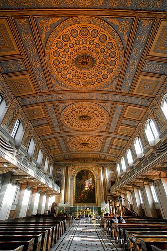 London - Greenwich - Old Royal Naval College Chapel Old Royal Naval College, London Greenwich, Greenwich London, Stunning Wedding Venues, Uk London, Church Architecture, British Isles, United Nations, Art References