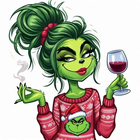 Female Grinch Art, Lady Grinch, Immagini Grinch, Grinch Drawing, Christmas Drawing Ideas, Grinch Images, Grinch Quotes, Light Drinks, Grinch Png