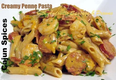 Pasta With Andouille Sausage, Creamy Penne Pasta, Pasta Making Machine, Sausage Penne, Dinner Tomorrow, Creamy Cajun Pasta, Cajun Spices, Gourmet Sausage, Sausage Shrimp