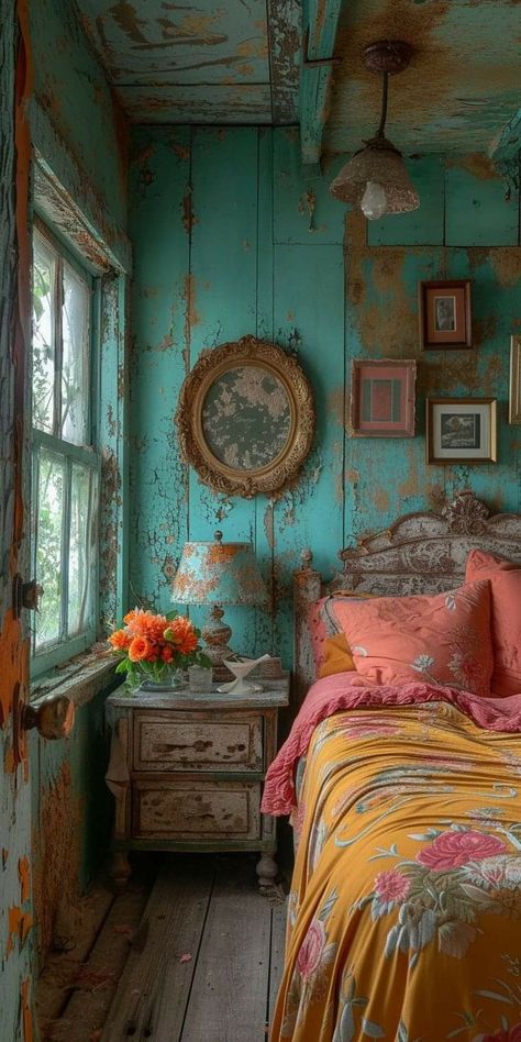 Vintage Boho Bedroom, Boho Homes, Boho Bedrooms, Boho Ideas, Floral Wallpapers, Housing Ideas, Bedroom Ideas Inspiration, Boho Style Bedroom, Bohemian Bedroom Decor