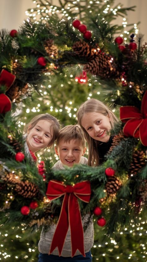 Christmas Photos Toddler And Baby, Christmas Family Photos Poses, Simple Christmas Photos, Christmas Family Photo Poses, Photoshoot Ideas For Sisters, Outdoor Christmas Pictures, Photo Ideas Siblings, Christmas Photoshoot Toddler, Christmas Family Pics