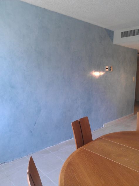 Light Blue VP Light Blue Textured Wall, Light Blue Venetian Plaster Walls, Limewash Blue Wall, Light Blue Limewash Walls, French Wash Wall, Blue Limewash Walls, Blue Limewash, Plaster Home, Sponge Painting Walls