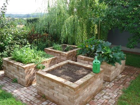 Brick Raised Garden Beds, Brick Raised Beds, Raised Vegetable Gardens, Copper Tape, Vegetable Garden Raised Beds, Brick Garden, Potager Garden, Veg Garden, Have Inspiration