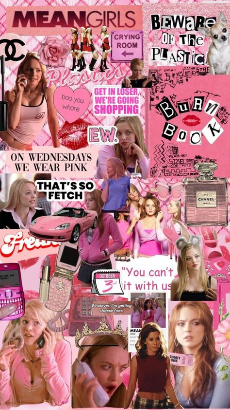 2000s Pink Aesthetic, Mean Girls Party, Mean Girls Aesthetic, 2000 Aesthetic, Mean Girls Movie, Girly Movies, Catty Noir, Burn Book, Y2k Wallpaper