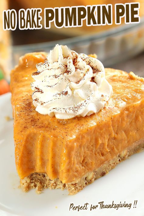 No Bake Pumpkin Pie Perfect for Thanksgiving and Fall made with graham cracker crust and super easy pumpkin filling. Pumpkin Slab Pie Recipe, Pumpkin Pie Fudge, Pumpkin Slab Pie, Slab Pie Recipes, Dessert Pies, No Bake Pumpkin, Bake Pumpkin, Jo Cooks, Graham Cracker Crust Pie