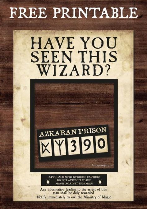 Have you seen this wizard free printable. Azkaban Prison Mug Shot Printable. Creative Harry Potter Birthday Party Ideas to pull off the best wizard celebration. Magic Wands, Butterbeer recipes, DIY Quidditch snitches and more! #Mugshot #mugshotprintable #BirthdayParty #HarryPotter #HarryPotterBirthday #HarryPotterBirthdayPartyIdeas #Wizard #wizardparty #wizardbirthdayparty #harrypotterparty #harrypotterpartyideas ##harrypotterbirthdaypartyideas #azabanprison #azaban Harry Potter Motto Party, Photo Harry Potter, Harry Potter Birthday Party Ideas, Wizard Birthday Party, Harry Potter Party Decorations, Classe Harry Potter, Harry Potter Christmas Decorations, Harry Potter Free, Harry Potter Theme Birthday