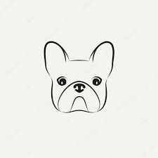 Stylized Head, French Bulldog Tattoo, Pug Tattoo, Bulldog Tattoo, French Bulldog Art, Bulldog Francese, Tattoo Outline, Animal Sketches, Light Background