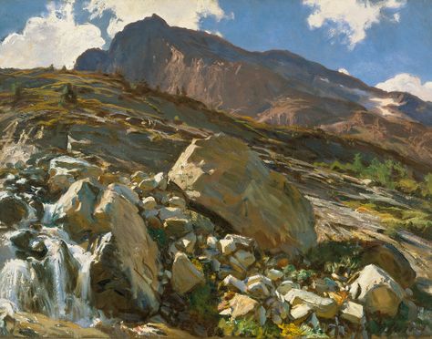 American Masterworks from the Corcoran, 1815-1940   John Singer Sargent, Simplon Pass  1911 Sargent Landscape, John Singer Sargent Watercolors, John Sargent, Living In London, Image Nature, John Singer Sargent, Paint Rock, National Gallery Of Art, National Gallery