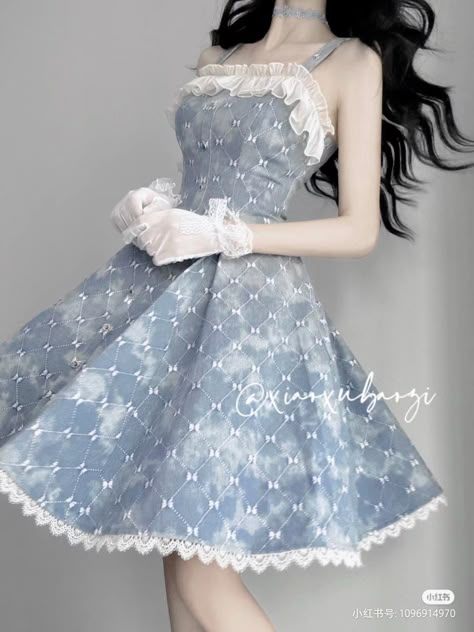 Starcore Outfits, Snow Dress, Old Fashion Dresses, Dress Design Sketches, Kawaii Dress, Kawaii Fashion Outfits, Pretty Prom Dresses, Fairytale Dress, Fashionista Clothes